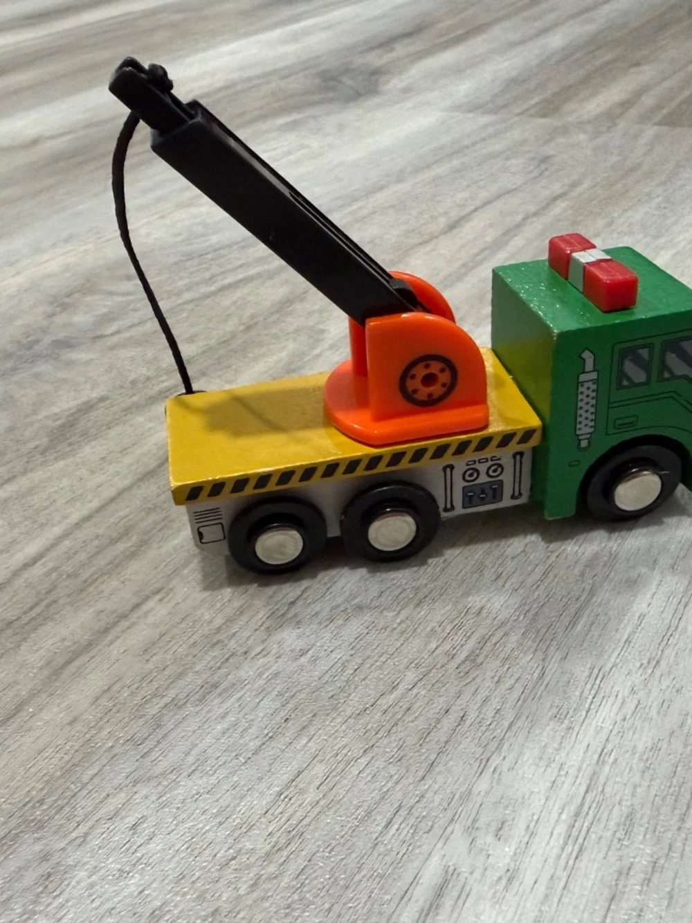 Battat Wood & Wheels Wooden Tow Crane Trucks Lot of 2